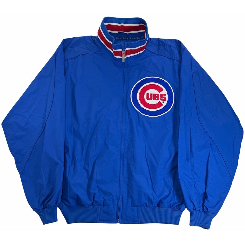 Chicago Cubs Authentic Collection Jacket Men's XL Blue Dugout Majestic Full Zip
